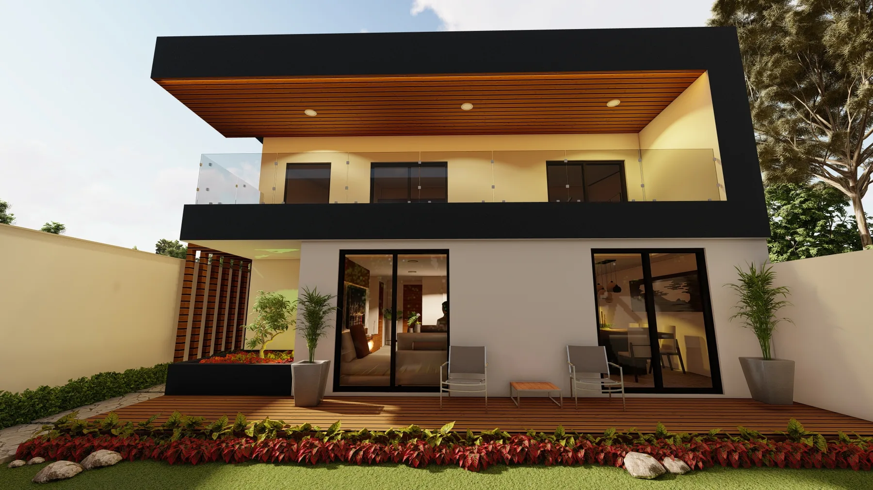 Render arquitectónico de residencia